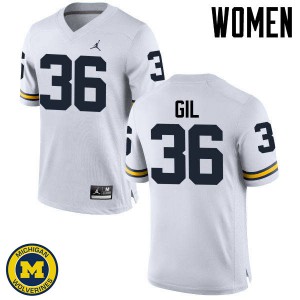 Womens Michigan #36 Devin Gil White Official Jersey 878181-338