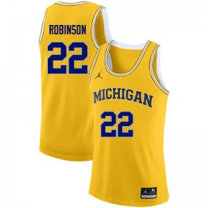 Men Michigan #22 Duncan Robinson Yellow Alumni Jersey 943954-789