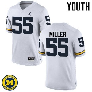 Youth Michigan Wolverines #55 Garrett Miller White Stitch Jersey 881863-811