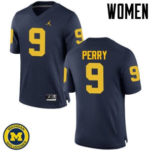 Women Michigan #9 Grant Perry Navy Alumni Jerseys 816898-566