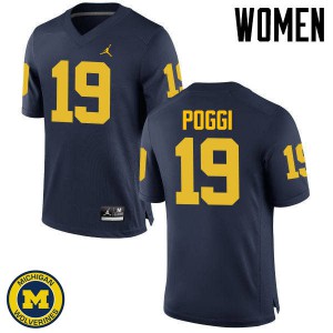 Womens Michigan #19 Henry Poggi Navy University Jersey 508483-692