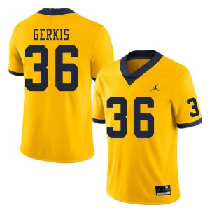 Men's Michigan Wolverines #36 Izaak Gerkis Yellow Stitch Jerseys 625226-326