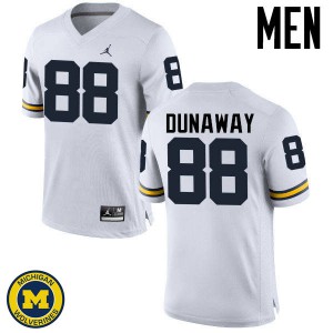 Men's Wolverines #88 Jack Dunaway White Embroidery Jersey 323606-554