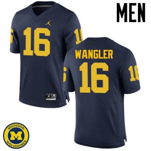 Mens Michigan #16 Jack Wangler Navy NCAA Jerseys 931955-901