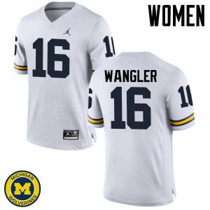 Women's Michigan #16 Jack Wangler White High School Jersey 953404-867