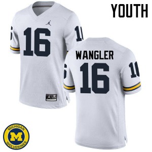 Youth Wolverines #16 Jack Wangler White Player Jersey 956684-545