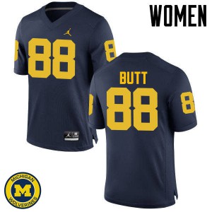 Women's Wolverines #88 Jake Butt Navy Player Jerseys 106750-721