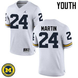 Youth Michigan #24 Jake Martin White High School Jerseys 985761-750