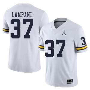 Mens Michigan #37 Jonathan Lampani White Alumni Jerseys 856081-216