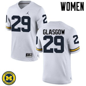 Women's Wolverines #29 Jordan Glasgow White Player Jersey 630322-455