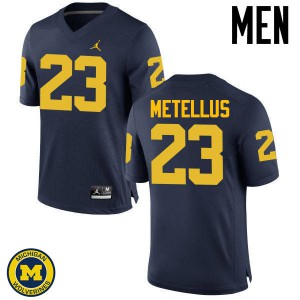 Mens University of Michigan #23 Josh Metellus Navy College Jersey 369448-274