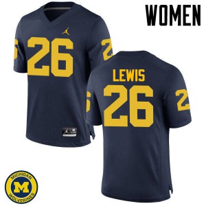 Women's Michigan #26 Jourdan Lewis Navy Alumni Jerseys 508175-177