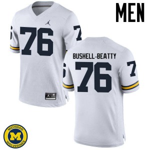 Mens Michigan Wolverines #76 Juwann Bushell-Beatty White University Jersey 357829-716