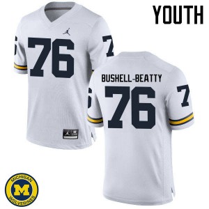 Youth Wolverines #76 Juwann Bushell-Beatty White Stitched Jerseys 748557-281