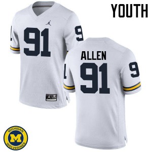 Youth Michigan #91 Kenny Allen White College Jersey 317181-458