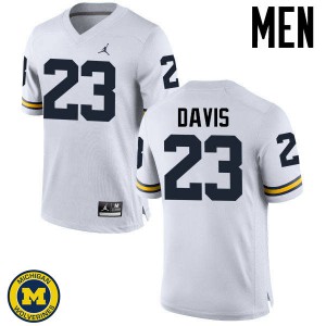 Men Michigan Wolverines #23 Kingston Davis White Football Jersey 759719-476