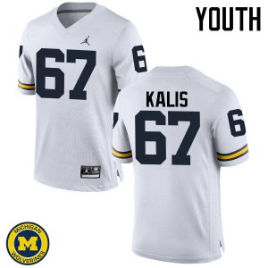 Youth Michigan Wolverines #67 Kyle Kalis White Football Jersey 416208-666