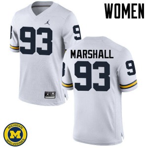 Women University of Michigan #93 Lawrence Marshall White College Jerseys 576853-352