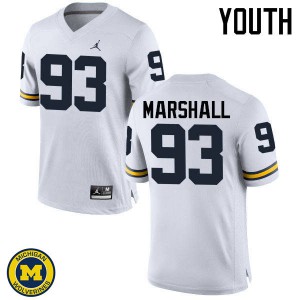 Youth University of Michigan #93 Lawrence Marshall White Stitched Jerseys 748695-933