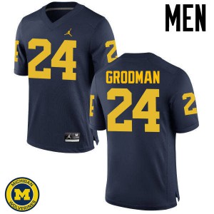 Men University of Michigan #24 Louis Grodman Navy Player Jersey 864681-981