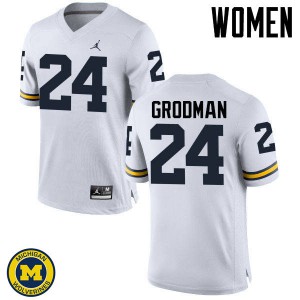 Womens Michigan #24 Louis Grodman White High School Jersey 835561-693