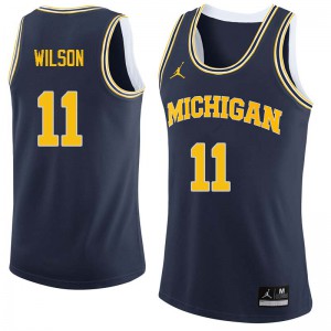 Men's Michigan #11 Luke Wilson Navy Player Jerseys 618446-796