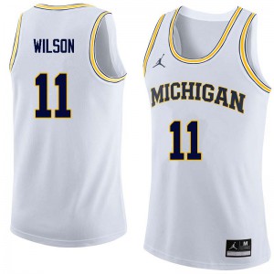 Mens Michigan Wolverines #11 Luke Wilson White Player Jerseys 690212-457