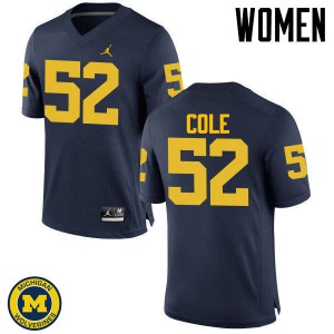 Women's Michigan #52 Mason Cole Navy NCAA Jerseys 561789-627