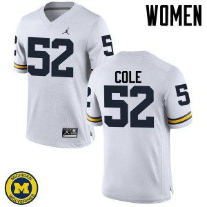 Women's Michigan Wolverines #52 Mason Cole White Football Jerseys 937644-235