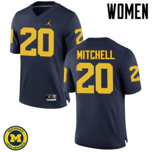 Womens University of Michigan #20 Matt Mitchell Navy Football Jersey 977175-530