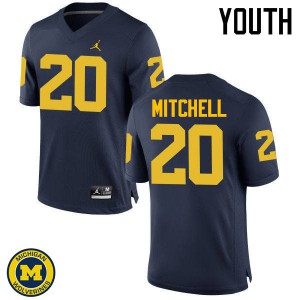 Youth Michigan Wolverines #20 Matt Mitchell Navy Official Jersey 734366-846