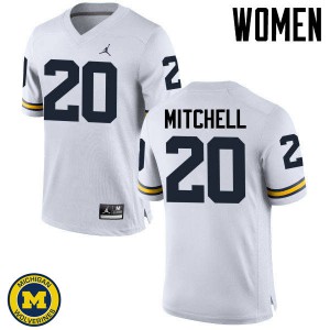 Women's University of Michigan #20 Matt Mitchell White NCAA Jersey 672275-477
