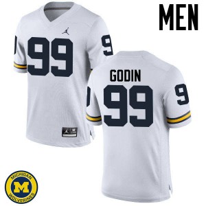 Men's Wolverines #99 Matthew Godin White Player Jerseys 834112-745