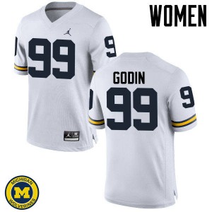 Womens University of Michigan #99 Matthew Godin White Stitched Jerseys 789388-668
