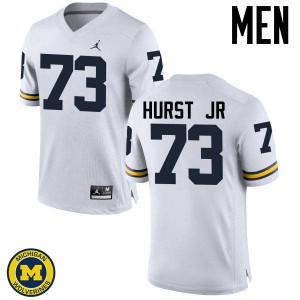 Men Wolverines #73 Maurice Hurst Jr White University Jersey 948329-772