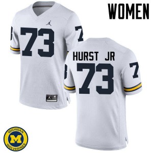 Women University of Michigan #73 Maurice Hurst Jr White Football Jerseys 553312-943