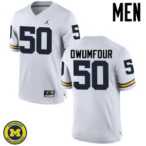 Men Michigan #50 Michael Dwumfour White Embroidery Jersey 987789-393