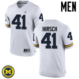 Men's Michigan #41 Michael Hirsch White University Jerseys 430208-410