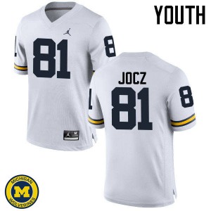 Youth Michigan #81 Michael Jocz White NCAA Jersey 756714-557