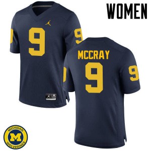 Womens Michigan Wolverines #9 Mike McCray Navy High School Jersey 264001-881