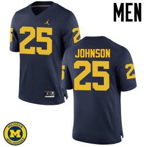 Men University of Michigan #25 Nate Johnson Navy University Jerseys 190939-972