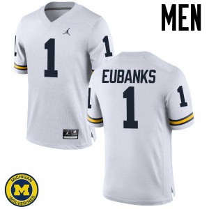 Mens Michigan #1 Nick Eubanks White Football Jerseys 869670-442