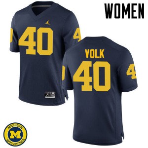 Womens Michigan Wolverines #40 Nick Volk Navy Alumni Jerseys 327752-584