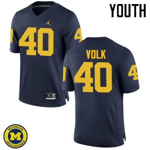 Youth University of Michigan #40 Nick Volk Navy Official Jerseys 922657-967