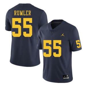 Mens Wolverines #55 Nolan Rumler Navy Stitched Jersey 647310-583