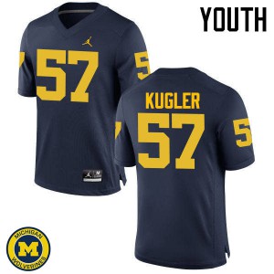 Youth University of Michigan #57 Patrick Kugler Navy Alumni Jersey 708268-132