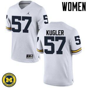 Women's Michigan #57 Patrick Kugler White Player Jersey 581481-790