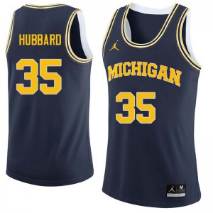 Men's Michigan #35 Phil Hubbard Navy Basketball Jersey 649499-620