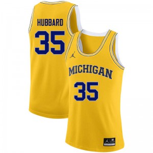 Men University of Michigan #35 Phil Hubbard Yellow High School Jerseys 903221-481