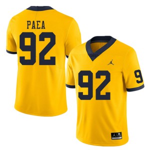Mens Michigan #92 Phillip Paea Yellow Alumni Jersey 717248-111